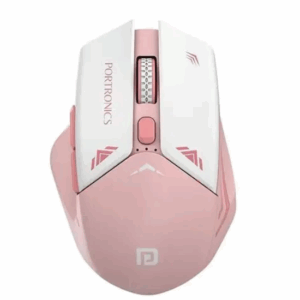 Portronics Vader Pro Wireless Gaming Mouse with 2.4 GHz Receiver, 6 Buttons, Thumb Support, High-Precision Tracking, Ergonomic Comfort, Adjustable Optical DPI for Laptop, PC, Mac(Cherry Pink)