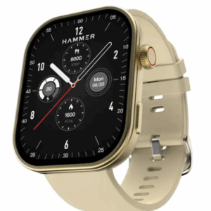 HAMMER Tussle 2.01″ HD Display Smart Watch, Bluetooth Calling, Rotating Crown, Voice Assistant, in-Built Games, Smart Notifications, Sports Mode, DND, Raise to Wake (Champagne Gold)