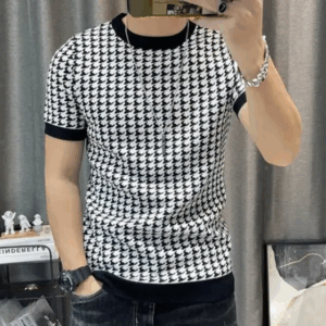 STI Men’s Houndstooth Regular Round Multicolor Tshirts